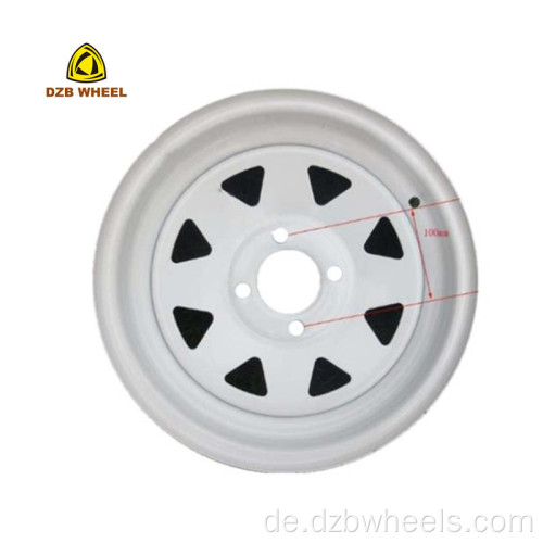 8 Spoke Trailer Rim 4.5JX13 4x100 Stahlräder